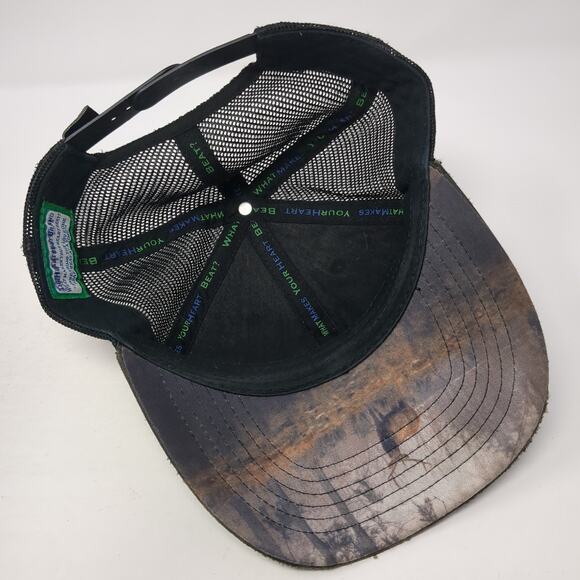 Idaho Heartbeat Snapback Trucker Hat Multi One Size Adjustable Camo Mesh Back - Picture 7 of 9